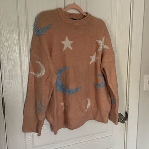 Racheal Women’s Moon and Star Sweater Size Small